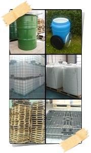 Suche Big Bags Fässer Stahl oder Kunststoff IBC-Behälter Paletten Holz oder